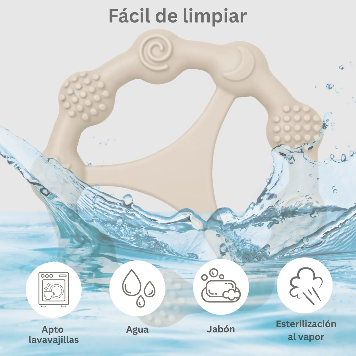 Formas de limpiar el mordedor: lavavajillas, agua y jabón o vapor