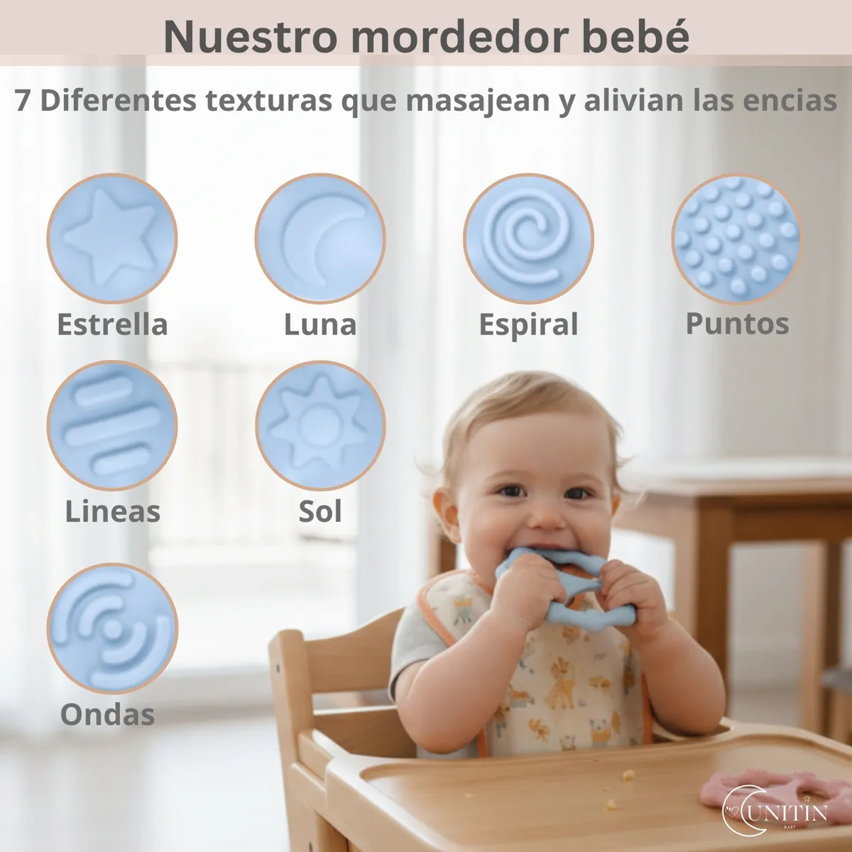Las siete texturas del mordedor de silicona